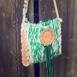 One of a kind repurposed baling twine bag
